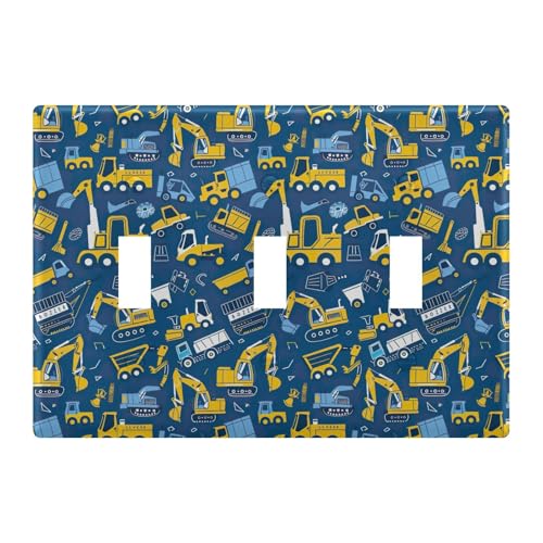 Light Switch Cover Excavator Engineering Vehicle Wall Plates for Electrical Outlets 3 Gang 202b5761