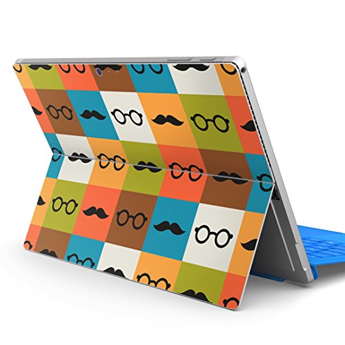 igsticker Surface pro7 (2019) pro6 pro2017 pro4 専用 スキンシール サーフェス ノートブック ノートパソコン カバー ケース フィルム ステッカー アクセサリー 保護 012686 眼鏡 ヒゲ モノグラム