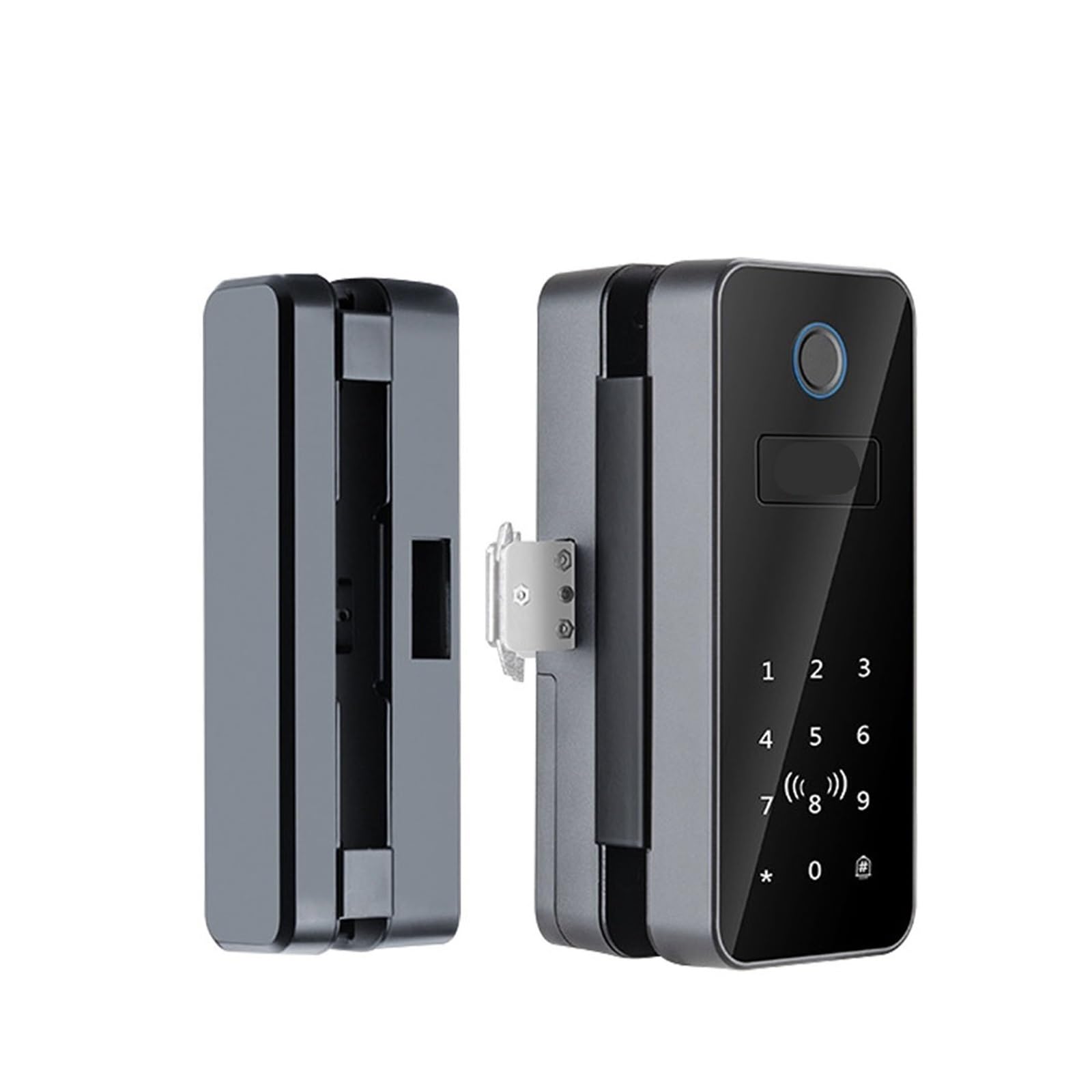 Serratura intelligente Tuya for porta in vetro senza telaio Cerraduras Inteligente Para Puertas Blocco con impronta digitale, Maggiore sicurezza(Single door)