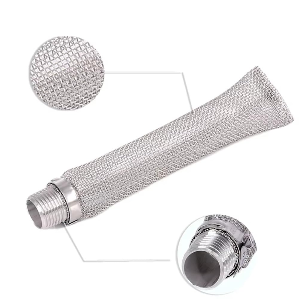 Filtro per l'acqua, 1 filtro for luppolo in acciaio inox 304 con raccordi NPT maschio da 1/2" - 16 maglie for la produzione di birra fatta in casa lunghezza 12 pollici(12 inch)