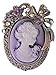 Alilang Vintage Inspired Crystal Rhinestone Victorian Lady Cameo Brooch Pin Maiden Flower Ribbon Bow Pendant