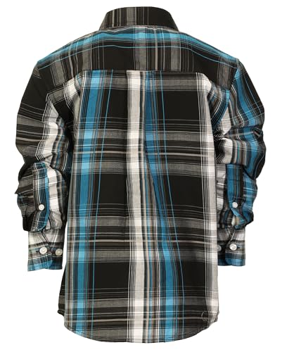 Image of Gioberti Boys Long Sleeve Button Down Plaid Checked Shirt