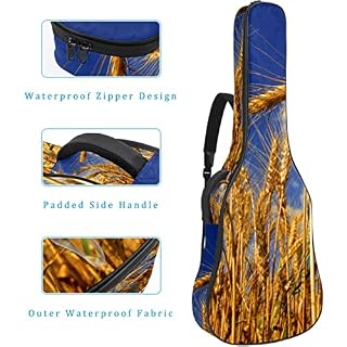 Housse de protection rembourrée pour guitare acoustique classique Motif feuilles vertes tropicales et fleurs roses… - Les Beatles, Paul McCartney, John Lennon, RIngo Starr, George Harrison Housse de protection rembourrée pour guitare acoustique classique Motif feuilles vertes tropicales et fleurs roses… – Image 4