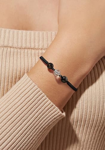 HarmonyGuard Crystal Energy Bracelets Set - Wealth, Emotional Support & Protection Hand-Knotted Rope with Natural Gemstones, Adjustable for Women Men. (Aura Fort Bind)4