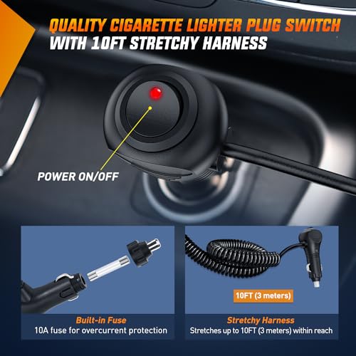 Nilight LED Light Bar 13.5Inch Triple Row Cigarette Lighter Wiring Strong Magnetic Base Spot Flood Combo 96LEDs Fog Driving Work Roof Bumper Lights for Truck Tractor Golf Cart UTV, 2 Years Warranty - Image 5