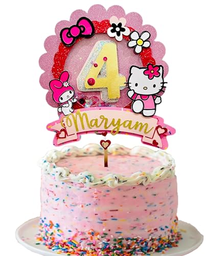 3D Hello Kitty customized cake topper Shaker 6", for pink