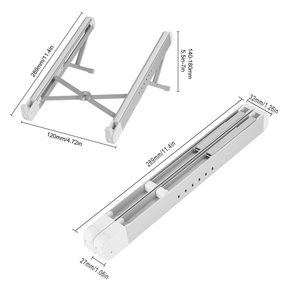 COOSKIN Portable Adjustable Egonomic Laptop Stand Holder for Desk, Aluminum Ventilated Notebook Riser for MacBook Air Pro, More 10-15.6 inches Tablet PC (Silver)