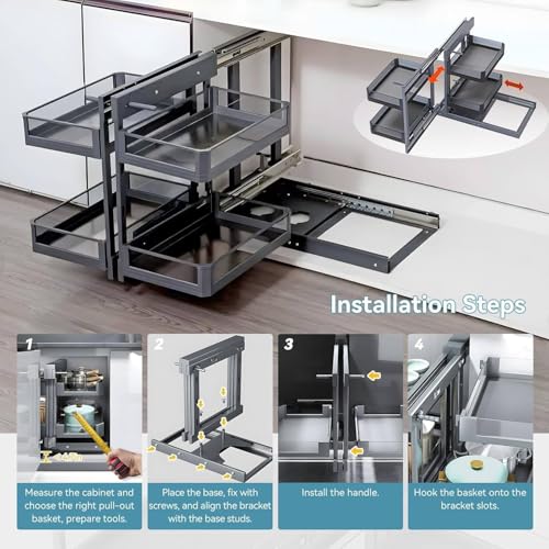 Organizador de almacenamiento de cocina de esquina ciega con diseño duradero 6