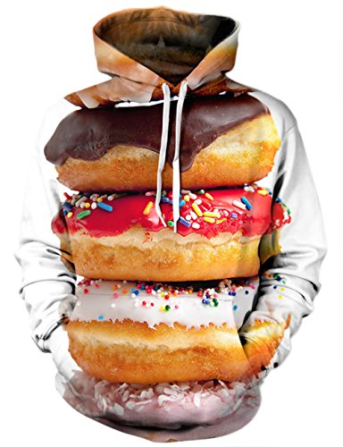 Goodstoworld 70s Unisex Donut Hoody Graphic Designed Fashion Casual Pullover Hoodie Sweatshirt Coat Clothes for Male Female Couple