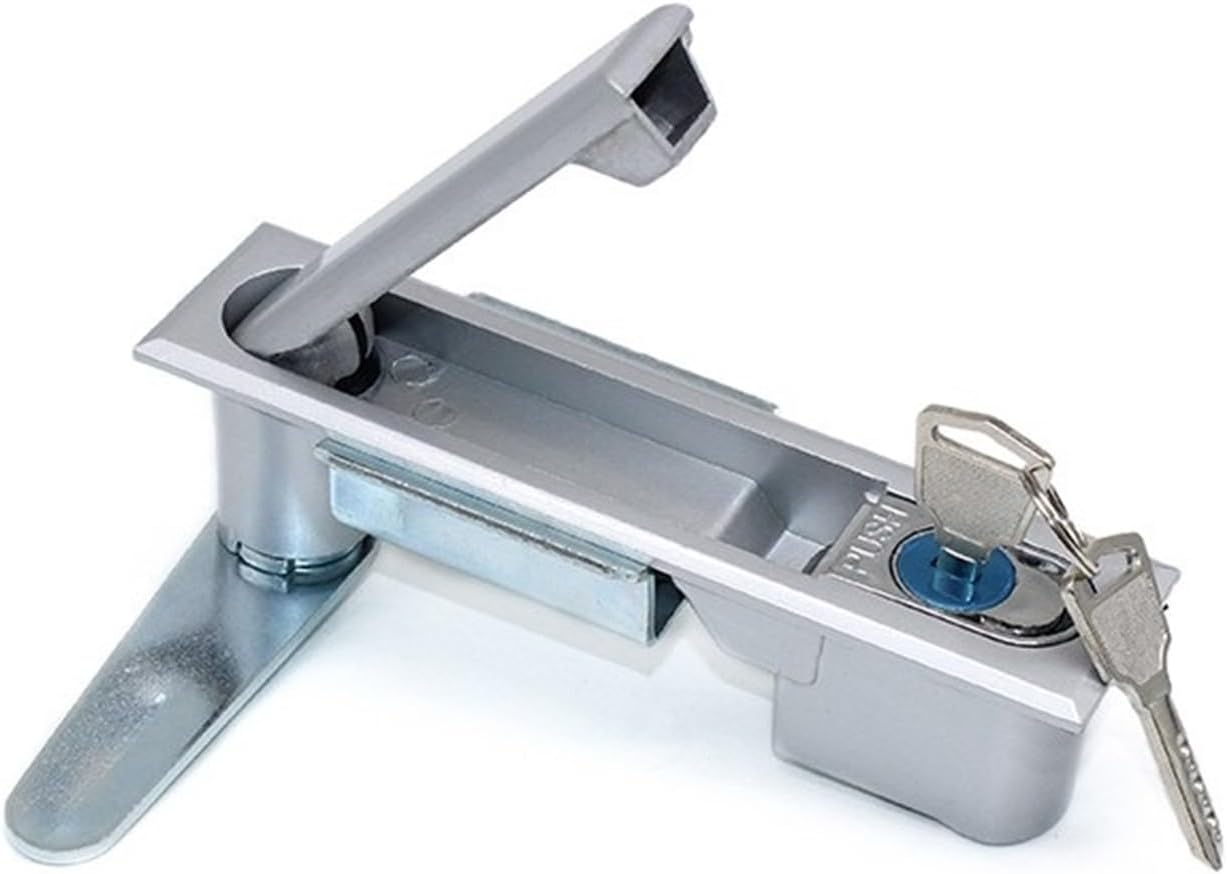 Black Rectangle Shell Cabinet Door Lock Flat Door Locks Plane Lock with 2Keys MS490 MS818 1Pcs ﻿(Black)