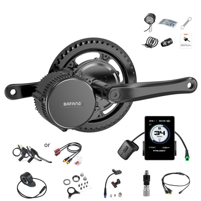 BAFANG 750W Mid Drive Kit,Mid Drive Ebike Conversion Kit Brushless Upgraded Motor with LCD Digital Display Chainring for Commuter Bike,Recumbent Trike,Mountain Bike,Cargo Bike