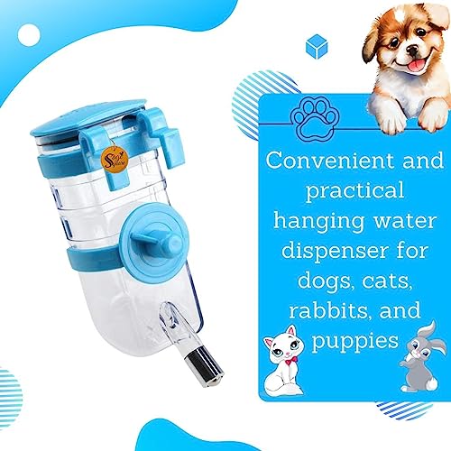 Image of Sage Square Dog Water Dispenser - Convenient Hanging Water Fountain Bottle for Dogs, Cats, Rabbits, and Puppies - Size 350ML - Keep Your Pet Hydrated, Happy Pets, Happy Owners.
