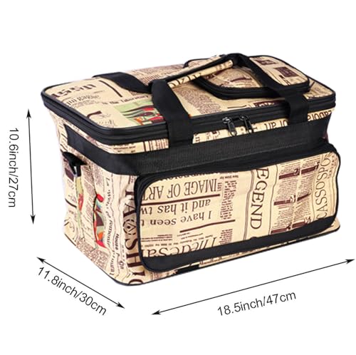 Image of Art and Craft Storage Organizer Bag Paint Art Supplies Storage Bag Arts Craft Tool Carrying Case Artist Travel Bags with Headband Foldable Waterproof Large Capacity Storage Tote Bag for Crafts Sewing