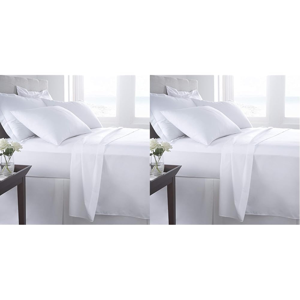 HUESLAND by Ahmedabad Cotton Comfort 144 TC Cotton Single Bedsheet with 1 Pillow Cover - White (Pack of 2) (B0D7Z9MJMR) Amazon Price History, Amazon Price Tracker