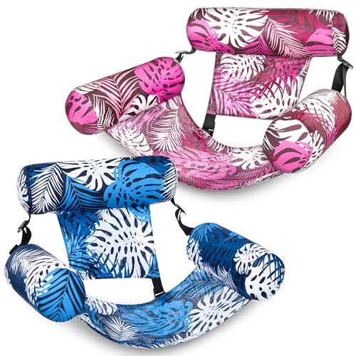 SLOOSH Inflatable Pool Floats Adult,2 Packs Floating Lounge Chairs,Blow up Pool Noodles for Adult Heavy Duty,Floating Chair for Party Summer Water...