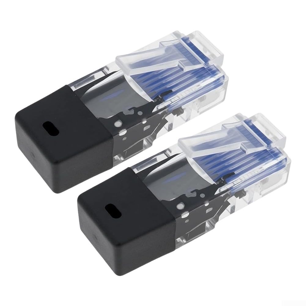 RJ45 Abschlusswiderstandsstecker mit 120 Ohm eingebaut für Ethernet-Kurzschlusstests 8P8C Loopback Verifizierungswerkzeuge für Netzwerkkabel und Diagnosegeräte, Schwarz, 2 Stück
