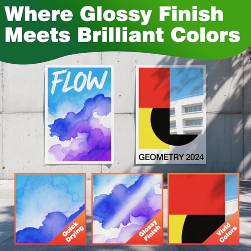 Uinkit Glossy Inkjet Photo Paper 8.5x11 Inches 40 Sheets 48lb Dye Ink 180Gsm Professional Photographic Paper Letter Size 8.5mil Instant Dry Suitable for All Dye Ink Printers (8.5"x image 1