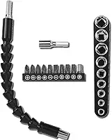Kit Eixo Extensor Flexível Universal Bits Soquetes Compatível Com Furadeira e Parafusadeira