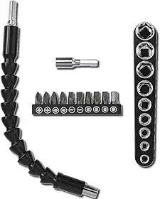 Kit Eixo Extensor Flexível Universal Bits Soquetes Compatível Com Furadeira e Parafusadeira