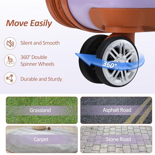 3 Piece Hardshell Luggage Sets Double Spinner Suitcase with TSA Lock Lightweight - 8 Wheels for Easy Travel - Durable Travel Bags3