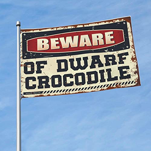 Drapeau crocodile nain 152x244cm accessoire de garage rigolo et décor campagne