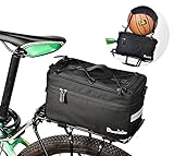 Disconano 8L Multifunctional Bicycle Rear Rack Bag Can Carry Basketball/Football/Helmet, Can Be Used as Hand Bag/Ice Bag/Lunch Bag (Black)