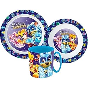 Kinderserviesset met bord, mueslikom en beker, servies voor jongens en meisjes, Paw Patrol 2