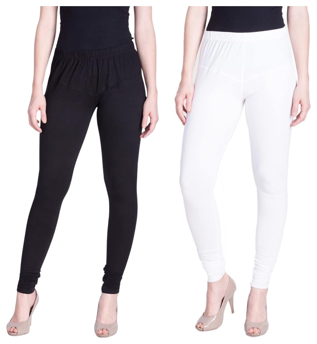 lyra Women Solid Premium Cotton Plus Fit Churidar Leggings | Mid-Waist | Fashionwear Off White Women Solid Premium Cotton Plus Fit Churidar Leggings | Mid-Waist | Fashionwear Black-picture-43