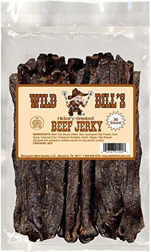 Wild Bills Hickory Smoked Beef Jerky Strips, 30-Count, 15-Ounce