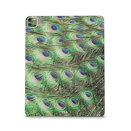 Image of MightySkins Carbon Fiber Skin Compatible With Apple iPad Pro 12.9 inch M2 6th Gen (2022) Full Wrap Kit - Peacock Pattern | Protective Durable Textured Carbon Fiber Finish | Easy To Apply | Made in the USA