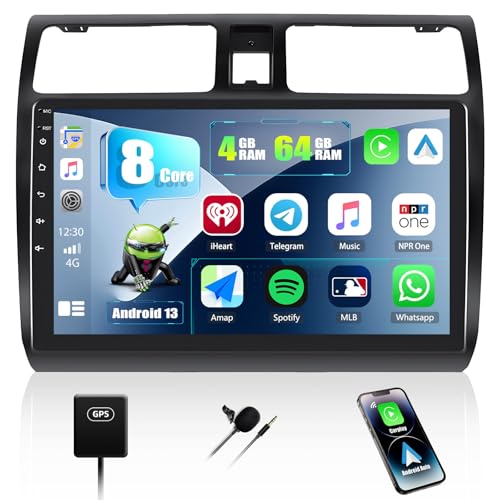 8 Core 4G+64G CAMECHO Android 13 Autoradio mit Navi Wireless Carplay für Suzuki Swift 2003-2010, Doppel Din Auto Radio mit 10 Zoll Touch Display Bluetooth 5.0 FM/RDS Mirror Link DSP