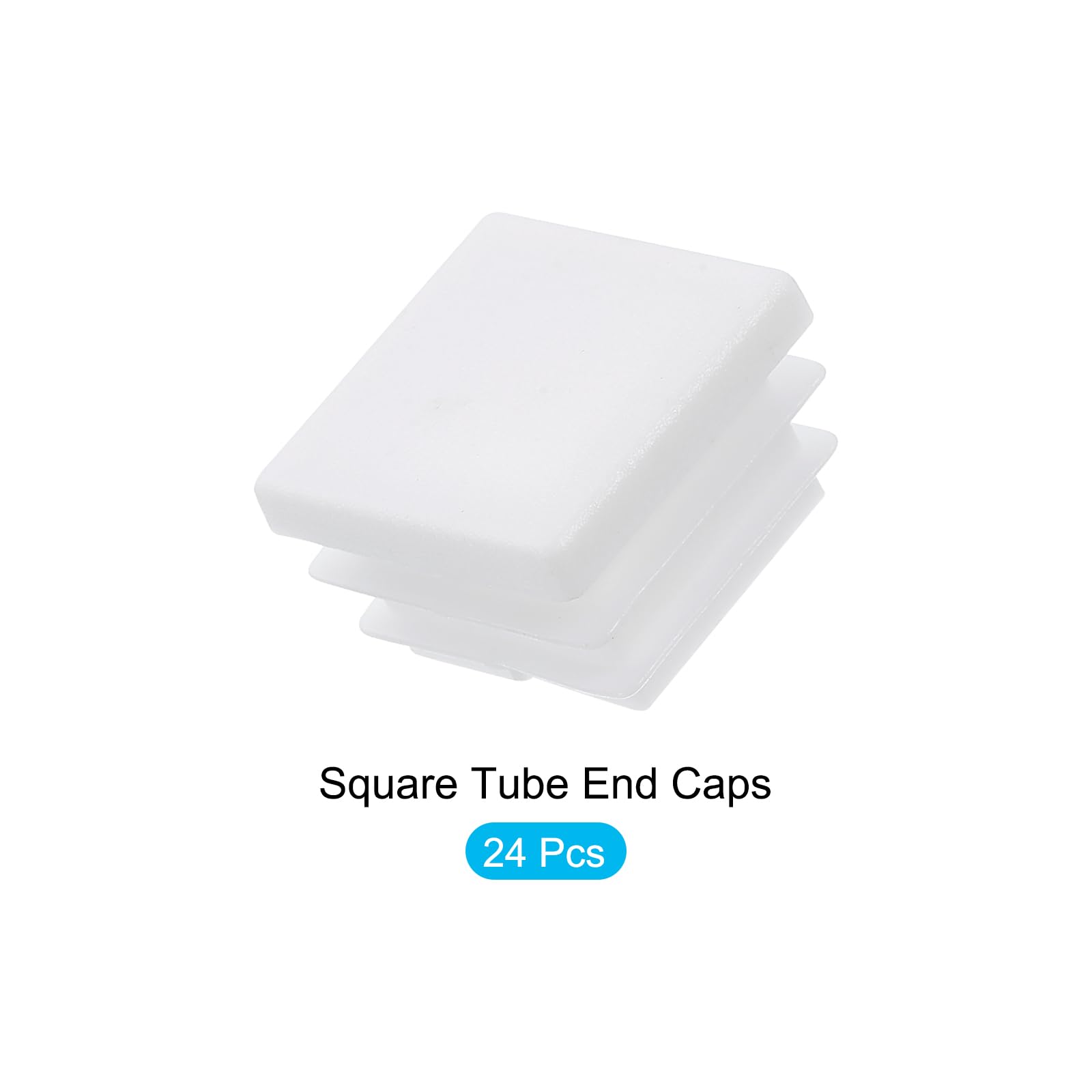 METALLIXITY Copertura Terminale Tubo Quadrato (20 x 20mm) 24Pz, Tappi Terminali Inserimento Plastica Copertura Protettore Filettato Tappo - Per Tubi Quadrati Recinzione Mobili, Bianco