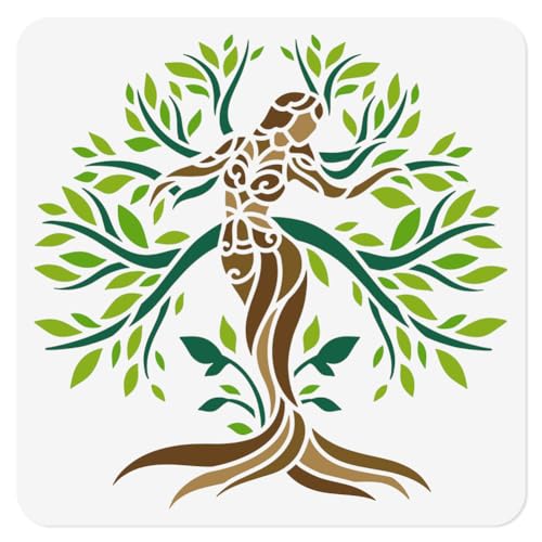 Doodlream Baum des Lebens Wandschablone 30x30 cm