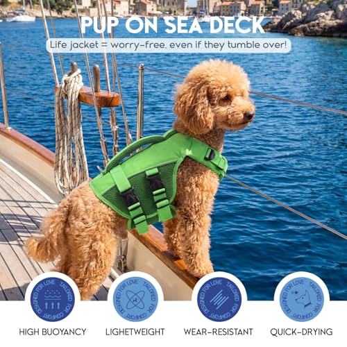 ASENKU Schwimmweste Hund Groß XXL,Verstellbar & Ripstop Hundeschwimmweste,Rettungsweste für Hunde mit Griff und Reflektierend, Hunde Schwimmweste für Chihuahua,Dackel,Französische Bulldogge, Labrador