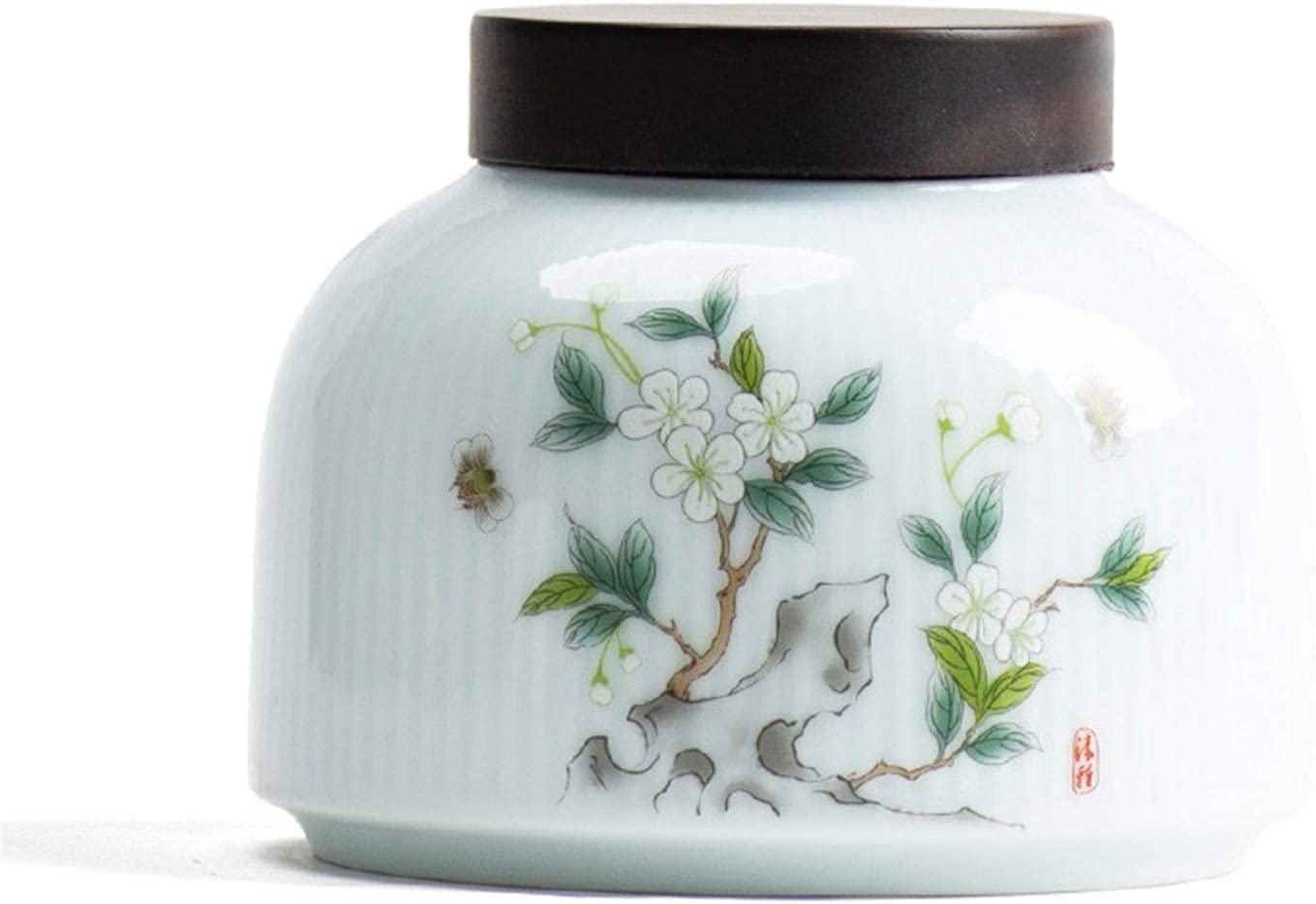 SBZIOJHDR ceramic tea jar, Ceramic Tea Jar,Jars Containers,Kitchen Food Storage Canister,Simple Tank Small Universal Packaging Tin for(Wit)
