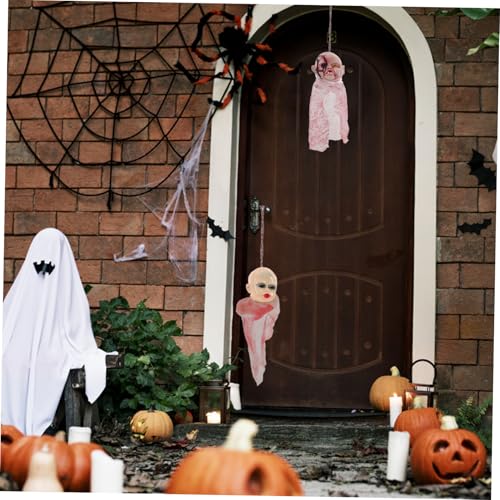 Décor de patio extérieur d'Halloween effet farce effilochée 2pcs