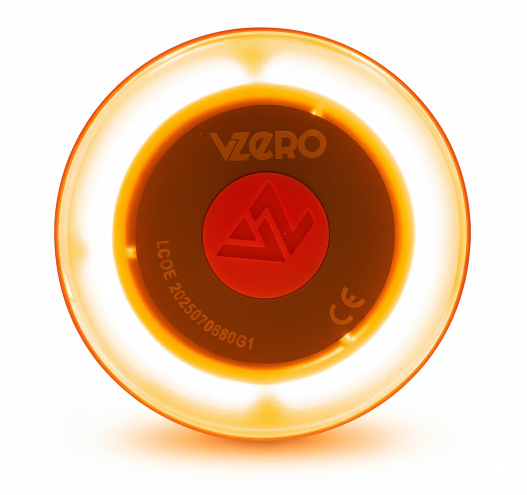 VZero - Luz de Emergencia V16 con Geolocalización, Señal Homologada Conectada con DGT 3.0, Apta para 2026, Baliza para Coche con eSIM Incluida, Alta Potencia (200 candelas) y Sistema Eye Protect — view 3