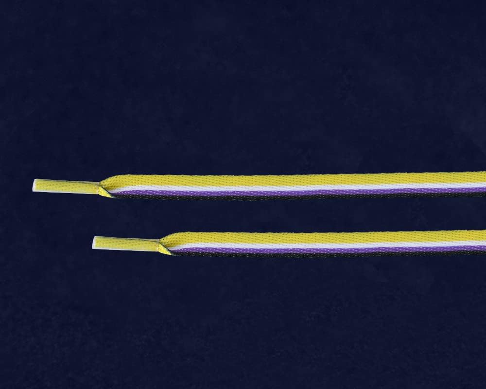 Nonbinary Flag Striped Shoelaces for Sneakers, Boots, Shoes and More - LGBTQ Accessories - Perfect for Pride Parades & More! image 4