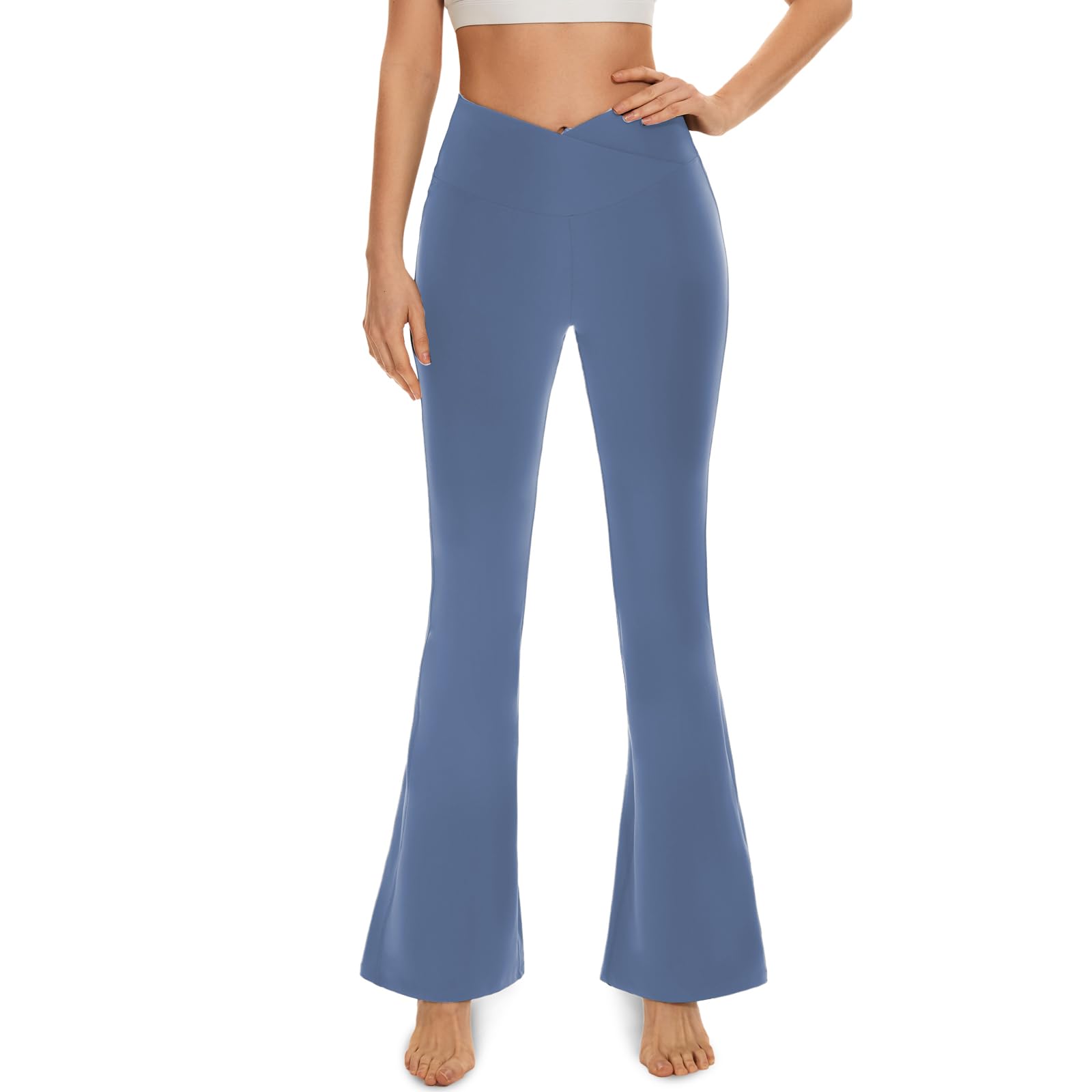 NEW YOUNGCapri Leggings with Pockets for Women High Waisted Workout Leggings Tummy Control Yoga Pants