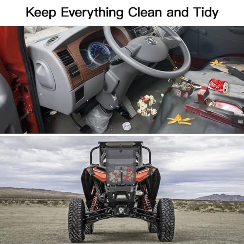 Image of UTV ATV Trash Sack, sxs car Trash Bag, Off Road mesh Trash Storage Bag, PVC Trash Bag Organizer for Universal Accessories Compatible with Polaris RZR, Can-Am, Pioneer, Golf Cart(Large)