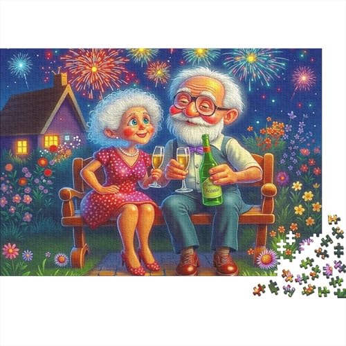 Puzzle de 1000 piezas de fuegos artificiales para adultos y noche de celebración en familia