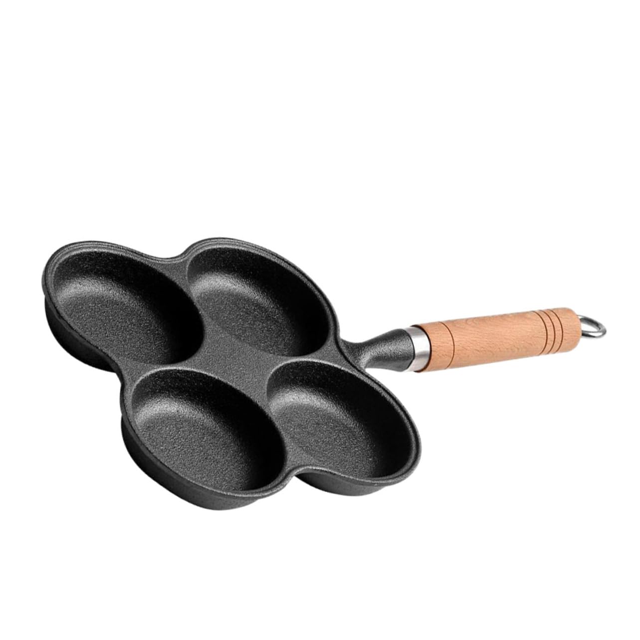 1pezzi Padella per Frittate Antiaderente a 4 Fori con Bordi Lisci e Fondo Resistente All’usura per Riscaldamento Uniforme e Conservazione del Calore Colore Casuale