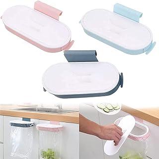 Pattumiera Cucina, 3 PCS Pattumiera Sospesa Pieghevole, Supporto Buste Spazzatura Pattumiera Gancio Cassetti Camper, Protezione Ambientale Pattumiera Cestino Bagno da Portatile da Cucina