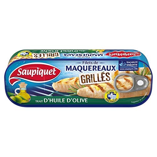 Saupiquet - Filetes de caballa con aceite de oliva, 120 g, 4 unidades