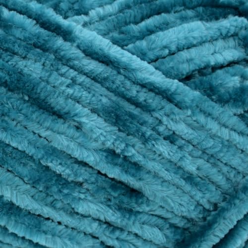 Image of 100g Velvet Chenille Yarn for Crocheting,Turmeric Fluffy Velvet Plush Yarn Thick Soft Chunky Chenille Yarn Baby Blanket Yarn for Crocheting Knitting Beginners（Sapphire Blue）