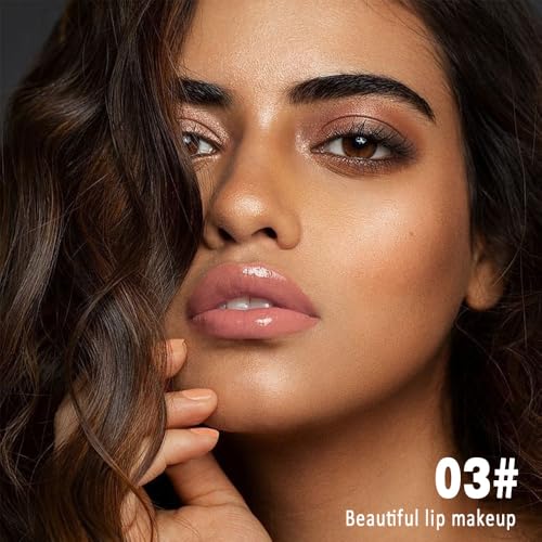 Image of evpct Coral Pink Shiny Longwear No-Budge Liquid Lip Color Lipstick Makeup, Highly Pigmented Color Instant Shine, Waterproof Long Lasting Lipstick for Women, Lip Stain Gloss with Lip Liner Brush, 03#