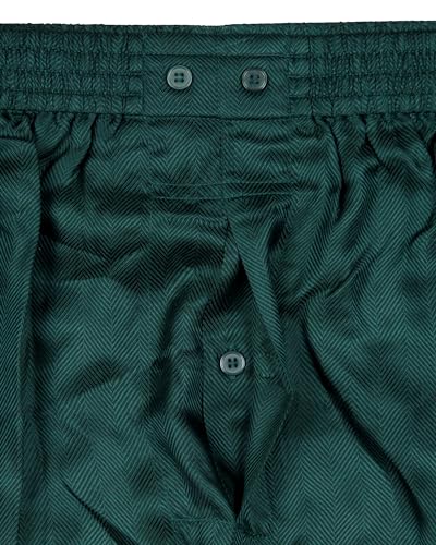 INTIMO Men's Classic Diamond Pattern Silk Boxers (Hunter Green, Medium)3