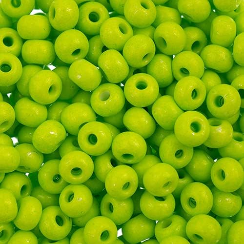 John Bead Czech Glass Seed Beads 6/0 (22g) Terra Intensive Light Green for DIY Jewelry Making Beads