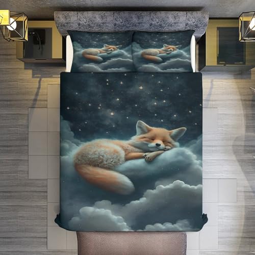 Housse de couette renard de qualité supérieure parure de lit microfibre 3 pièces - 5