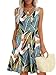 WIHOLL Spring Hawaiian Dresses for Women 2025 Flowy V Neck Sleeveless Dress Sundresses with Pockets Floral Frond XL